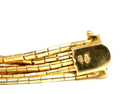 Rustic Nine Stranded 18kt Gold Bracelet 55 Grams 7.5 inch *v