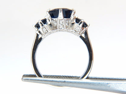 Natural Kyanite Sapphire diamonds ring 3.82ct. vivid blue 14kt *v