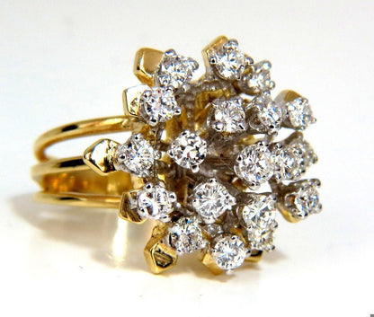 1.90CT NATURAL DIAMONDS FLOATING RAISED COCKTAIL RING 14KT GOLD 10031 *v