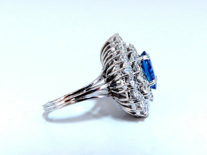 GIA Certified 3.55ct Natural No Heat Blue Sapphire Cocktail Cluster Ring 18kt *v