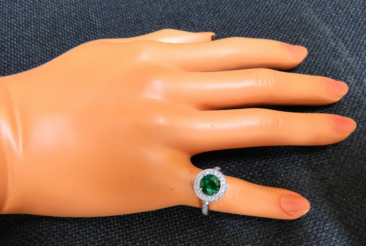 GIA Certified: 1.62ct Natural Emerald Diamonds Ring 18kt (F1) *v