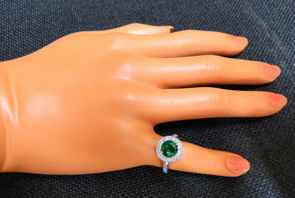 GIA Certified: 1.62ct Natural Emerald Diamonds Ring 18kt (F1) *v