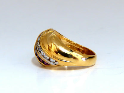 1.50ct natural rubies and diamonds band ring channel wave 14kt *v
