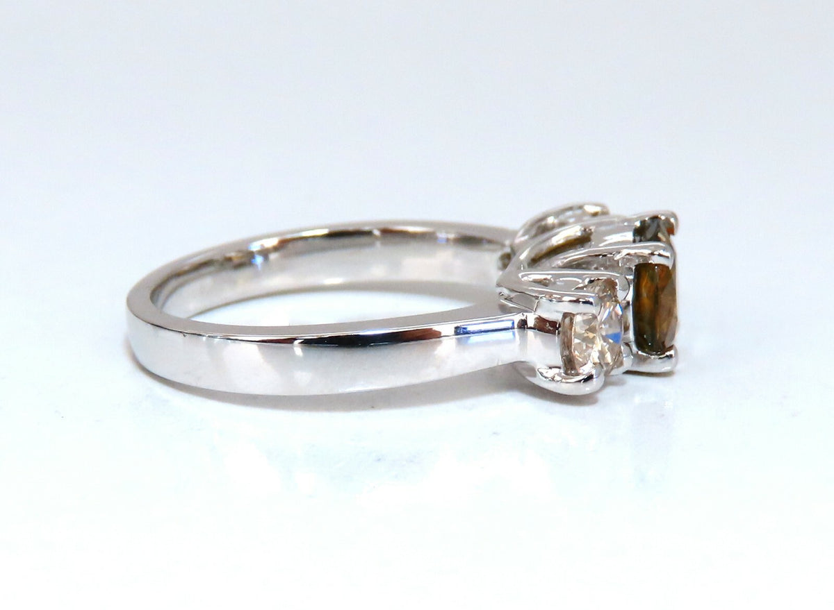 2.30ct Natural Fancy Color Sapphire Diamonds Ring 14 Karat Classic Three *v