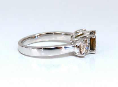 2.30ct Natural Fancy Color Sapphire Diamonds Ring 14 Karat Classic Three *v