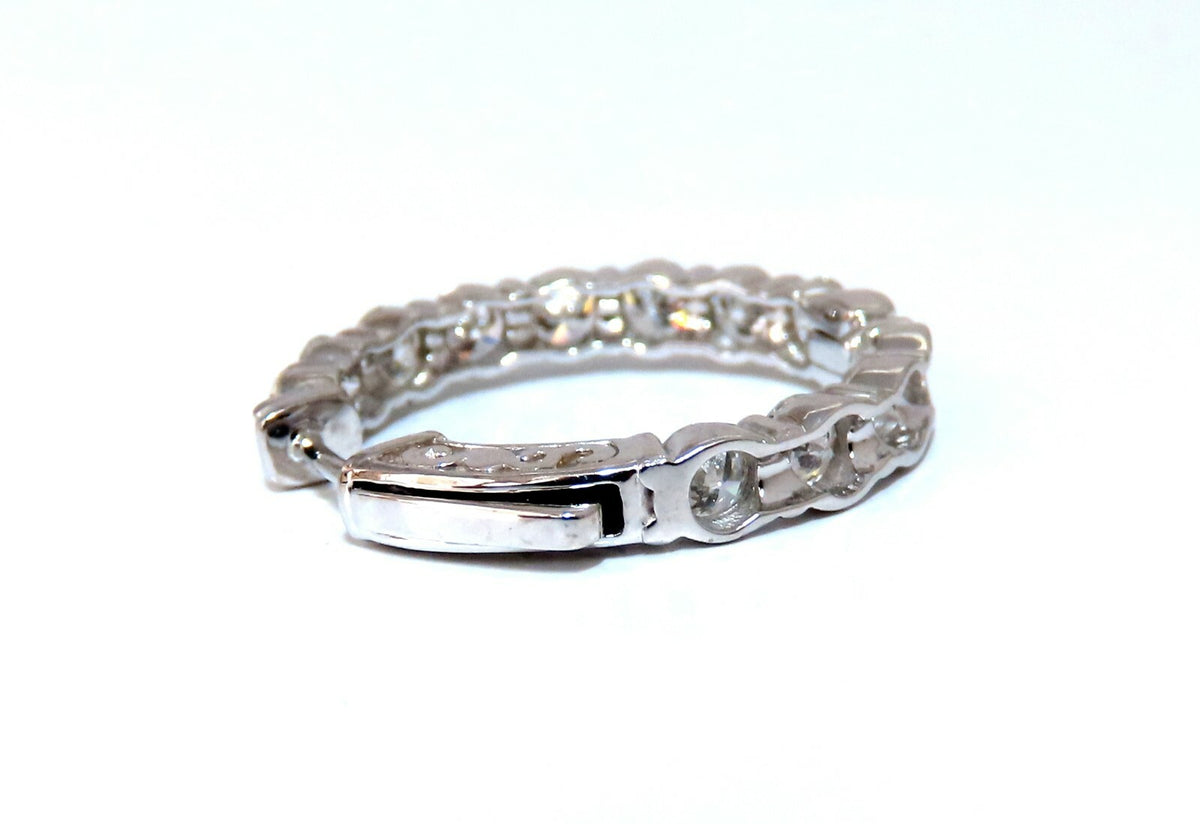 3.43ct Natural Round Diamond hoop earrings 14kt button & share prong *v