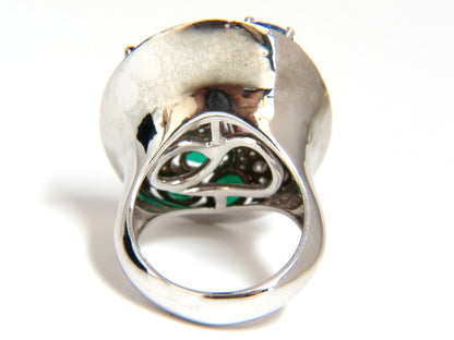 7.26CT NATURAL SAPPHIRE EMERALD RUBY DIAMONDS SECTIONAL COCKTAIL RING 18KT*v