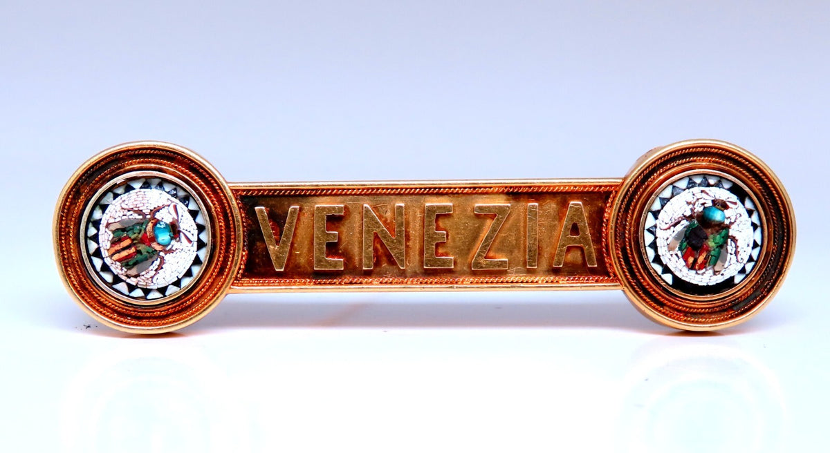Vintage Venezia Oietra Dura Bug Pin 18kt *v