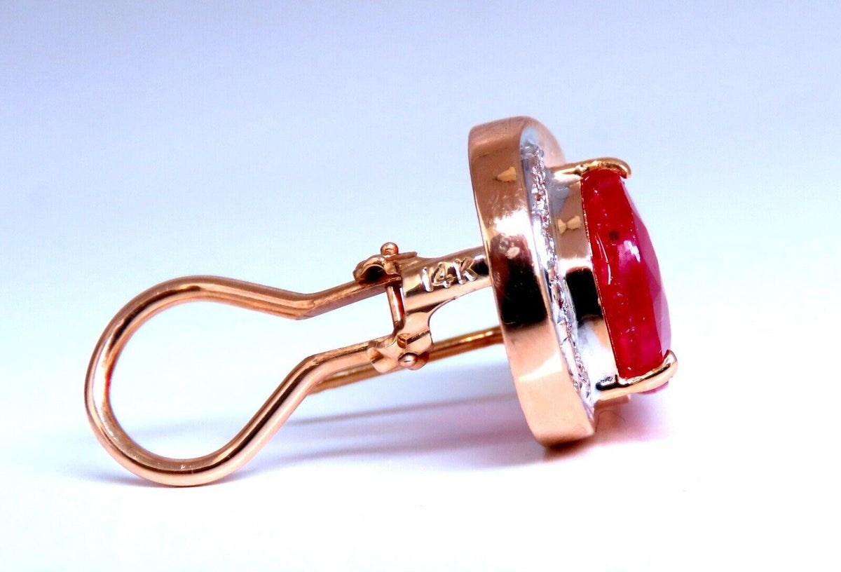 22.25ct Ruby Diamond Clip Earrings 14kt Gold *v