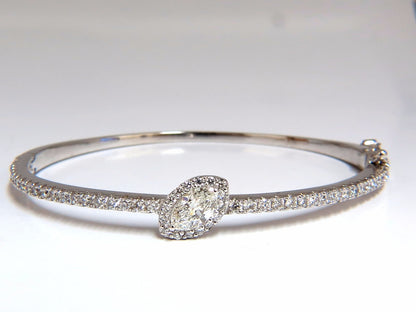 GIA Certified 1.84ct marquise diamond cluster halo bangle bracelet 14kt *v