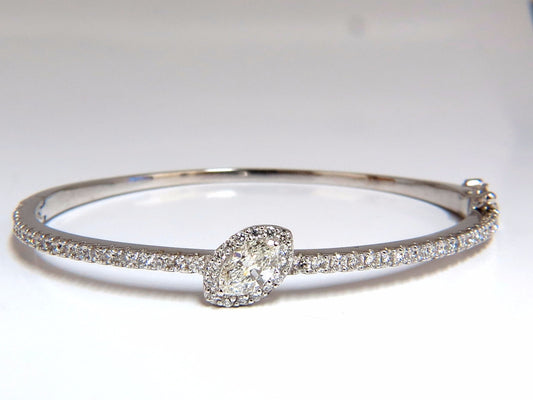GIA Certified 1.84ct marquise diamond cluster halo bangle bracelet 14kt *v