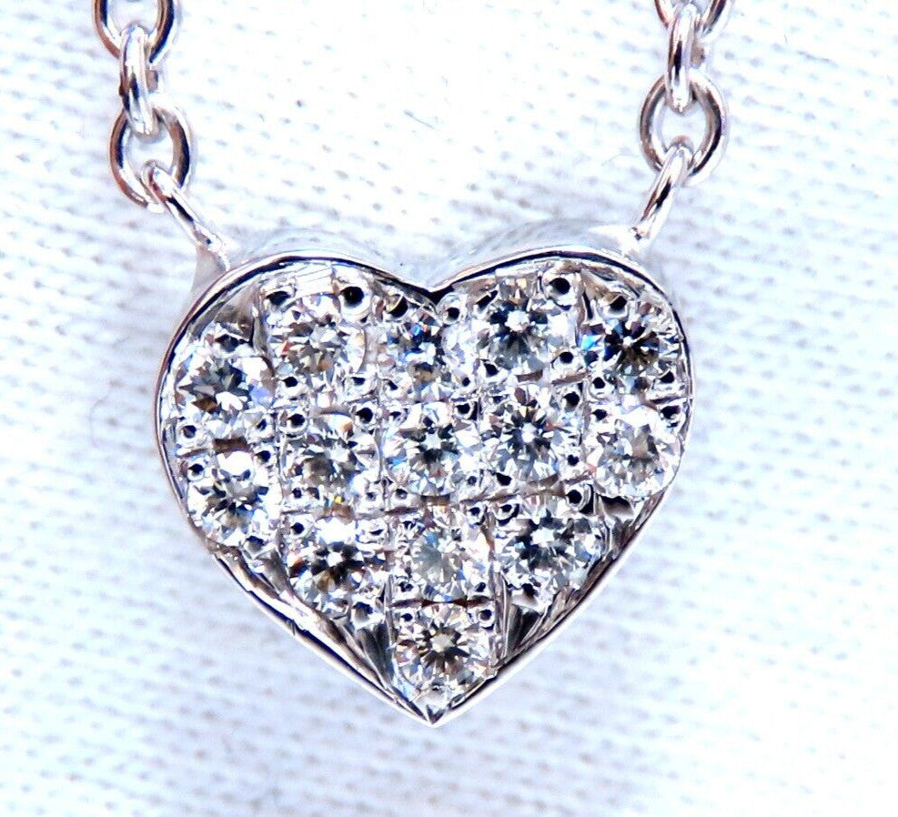 .52ct Bead Set Heart Natural diamonds necklace 14 karat *v