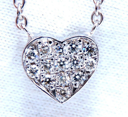 .52ct Bead Set Heart Natural diamonds necklace 14 karat *v