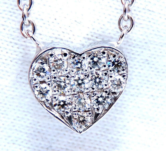 .52ct Bead Set Heart Natural diamonds necklace 14 karat *v