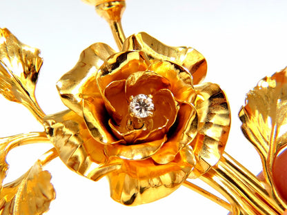 Floral Bundle Still Life Roses Brooch Pin 14kt *v