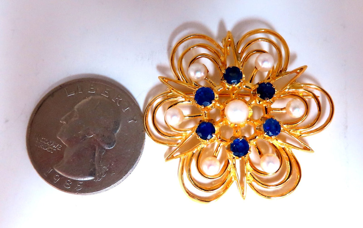 Cosmopolitan 14kt Gold Sapphire Pearl Pin 14kt *v