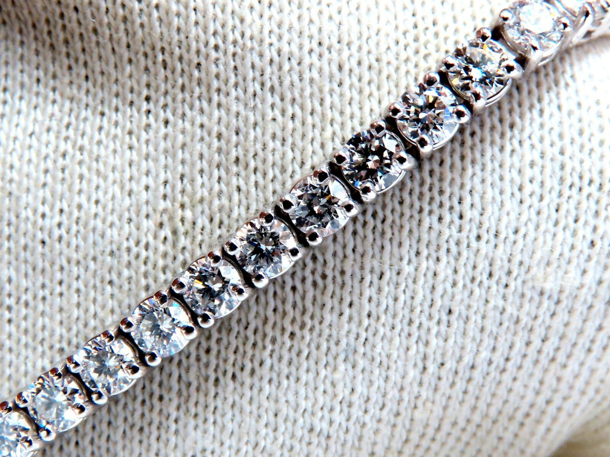 6.65ct Natural Diamonds Tennis Bracelet 14kt Gold Classic Riviera *v