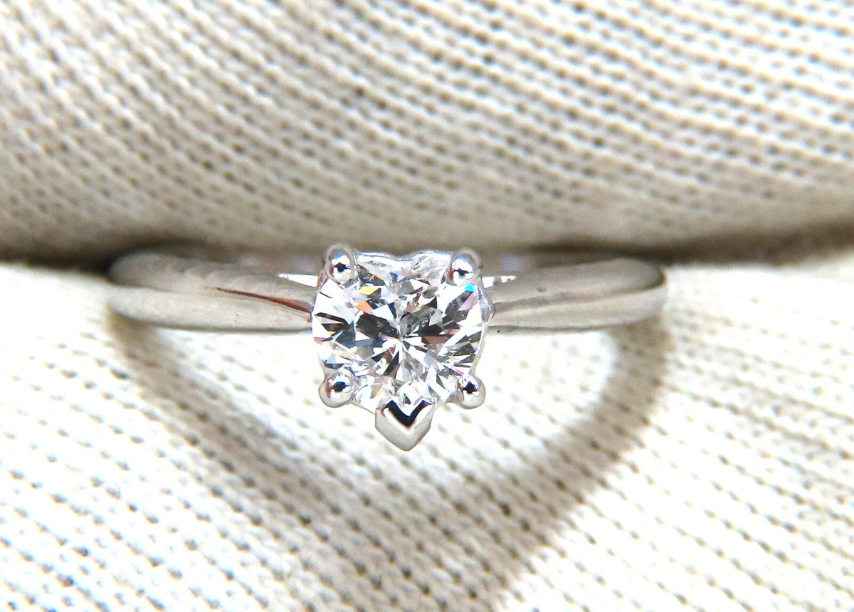 GIA Certified .55ct heart cut diamond solitaire ring platinum classic D/VS *v