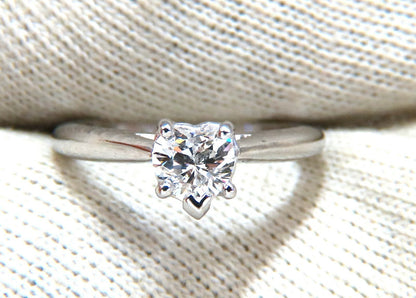 GIA Certified .55ct heart cut diamond solitaire ring platinum classic D/VS *v