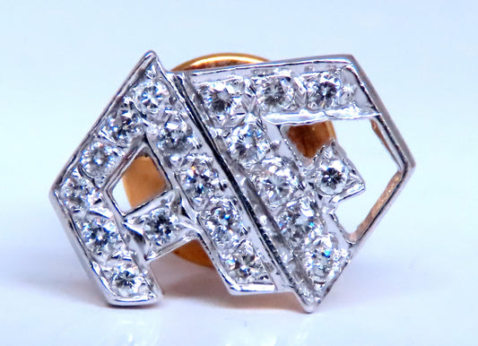 Initial AF Diamonds Tie Track Pin 14kt Gold posh 12556 *v