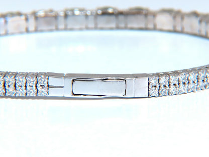 7ct Natural Emerald Diamond Bangle Bracelet 14kt White Gold *v
