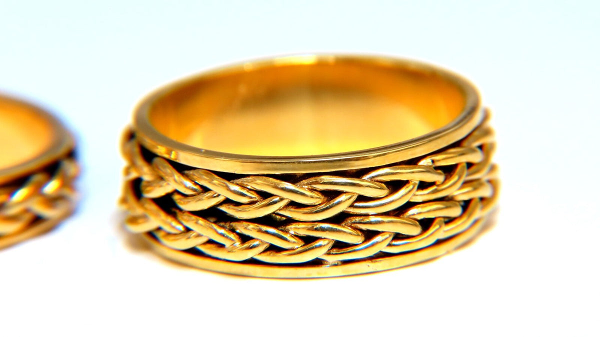 Wedding Bands Matching 14kt Gold 7.5 4.5mm Size: 9 9.25 *v