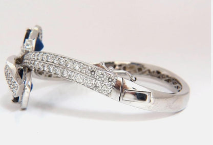 11.50ct Lab Sapphire natural diamonds bangle bracelet 14kt 12240 *v