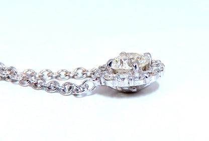 1.09ct natural diamonds halo cluster necklace 14kt *v