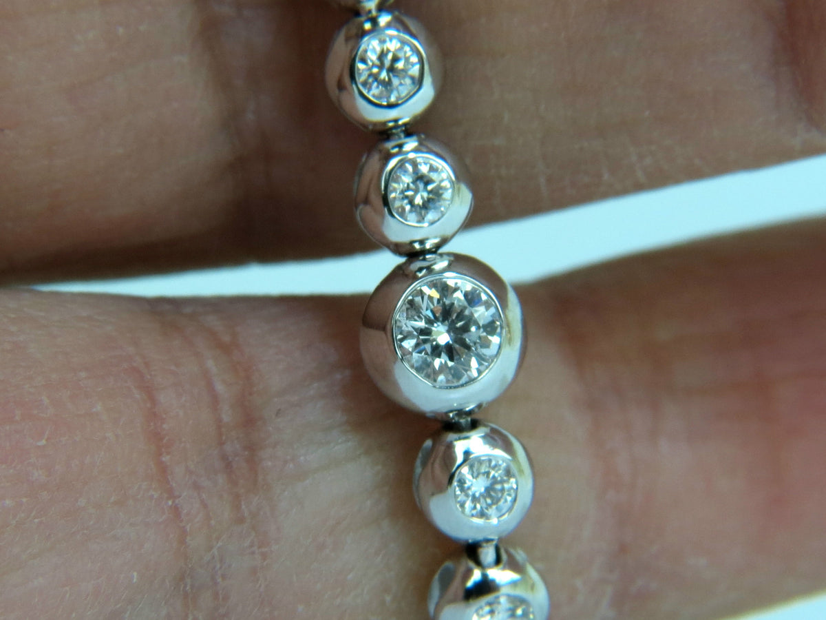 3.65CT NATURAL DIAMONDS TENNIS BRACELET 14KT FLUSH *v