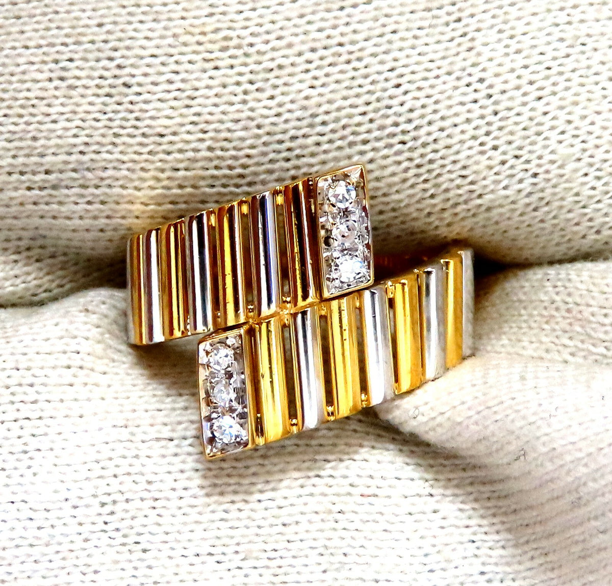 .10ct Tubular Round cut natural diamond ring 18kt gold H/vs2 *v