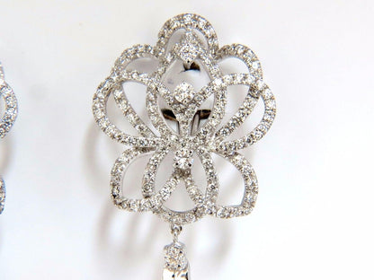 5.40ct natural diamonds cluster dangle drop earrings 18kt gilt deco *v