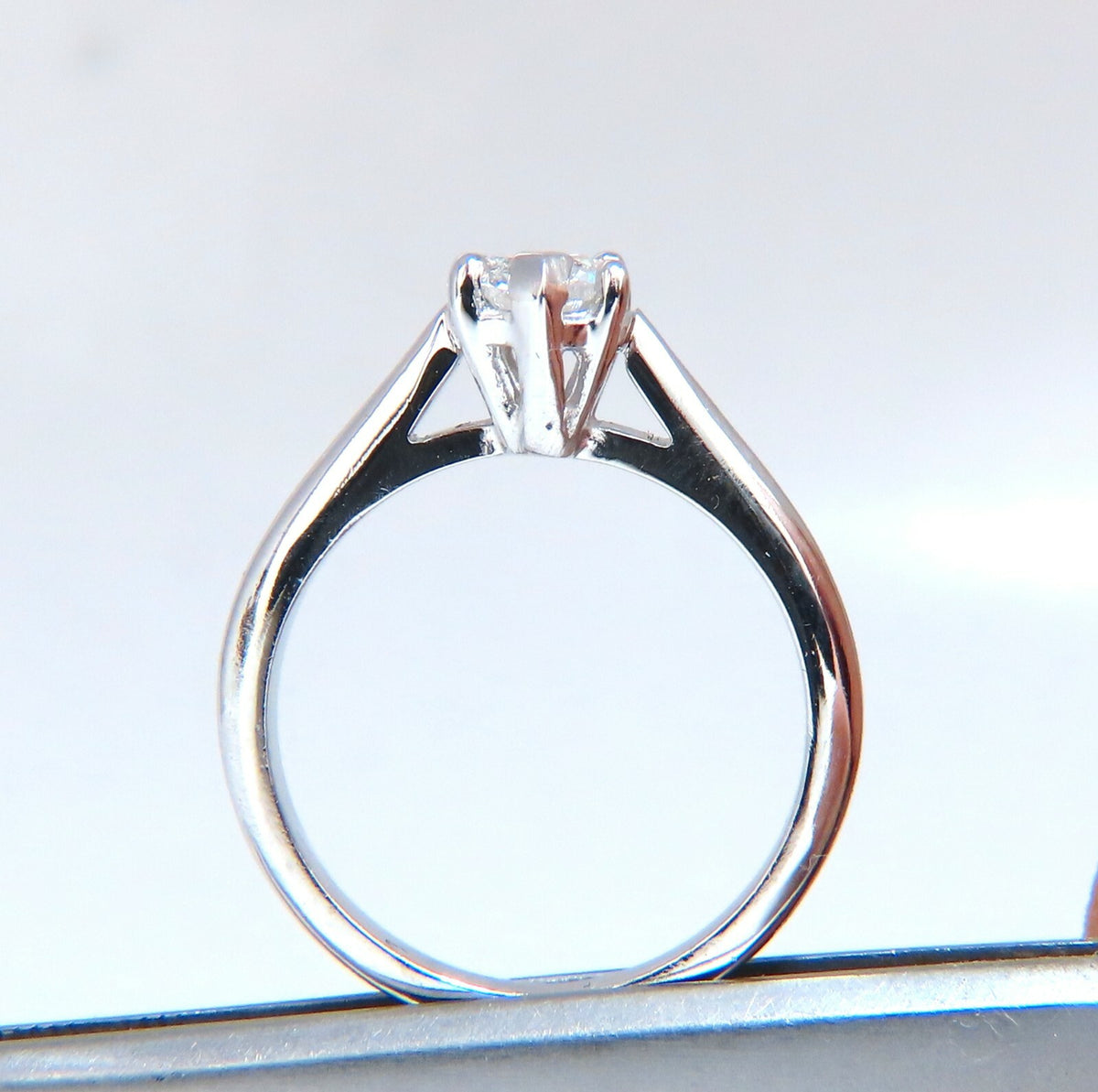 GIA Certified .55ct heart cut diamond solitaire ring platinum classic D/VS *v