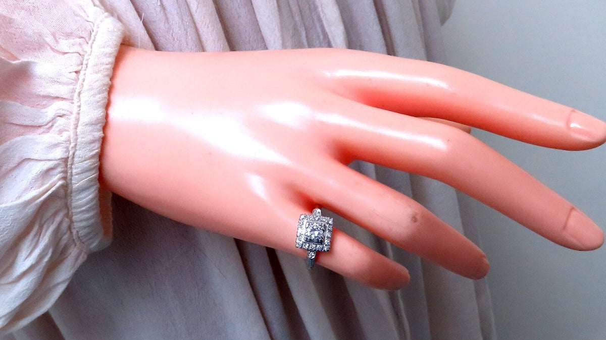 Platinum Natural Diamond Ring .40ct  Vintage*v