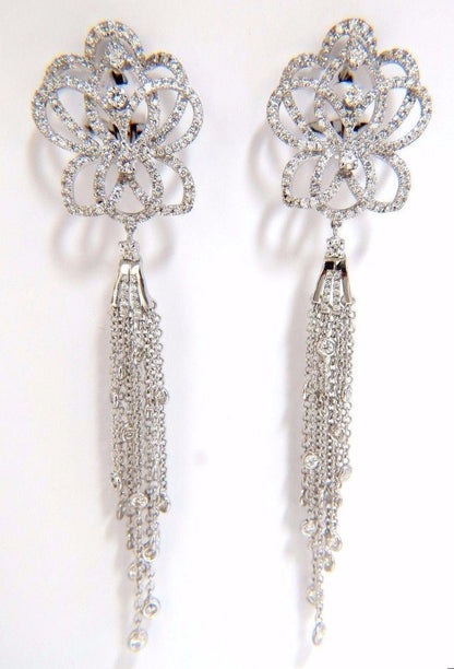 5.40ct natural diamonds cluster dangle drop earrings 18kt gilt deco *v