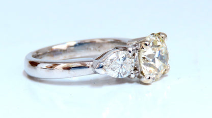 GIA Certified 1.91ct Natural European Cut Diamond Ring 14kt *v
