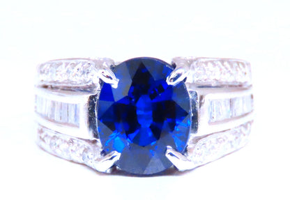 4.70ct Lab Created Sapphire Diamonds ring 14kt gold 12436 *v