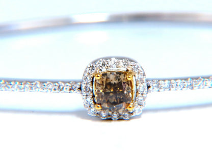 1.20ct Natural Fancy Color Diamonds Bangle Bracelet 14kt Gold Mod Deco Prime *v