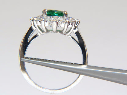 4.02ct Natural oval Emerald diamond cocktail halo ring 18kt *v