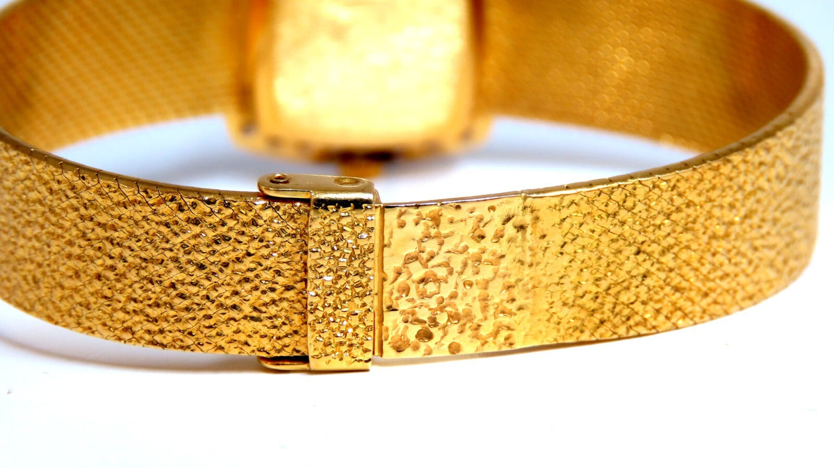 Bulova Dior Vintage Ladies 14kt Gold Watch Diamond Dial *v