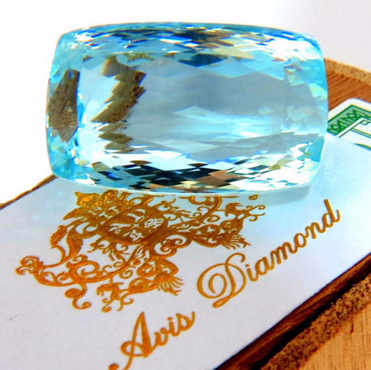 GIA Certified 157.55ct Natural Aqua Blue Cushion Cut Aquamarine Magnificent *v