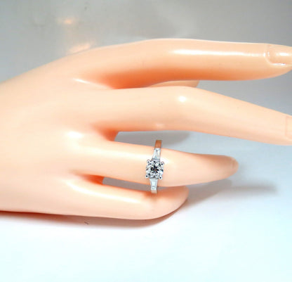 GIA Certified .90ct + .36ct Round Natural Diamond Engagement Ring Platinum *v