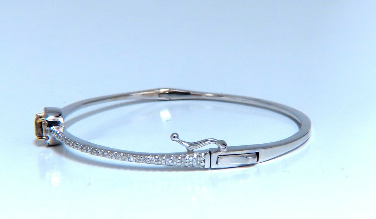 1.20ct Natural Fancy Color Diamonds Bangle Bracelet 14kt Gold Mod Deco Prime *v