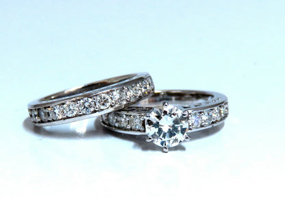 GIA certified natural 1.01ct Round Diamond Ring & Band 14kt *v