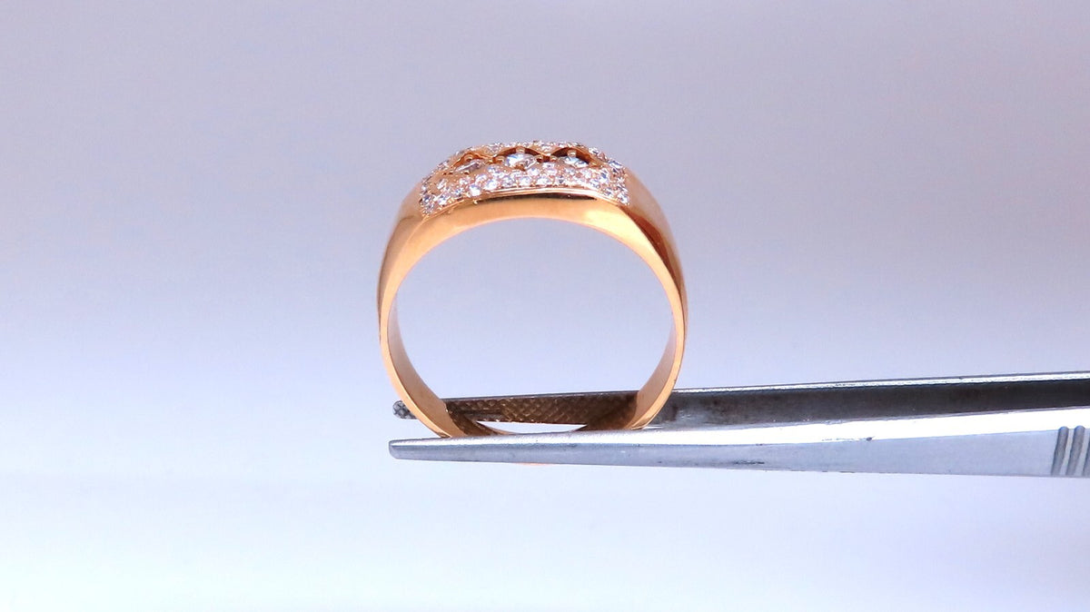 .60ct Natural round diamond mens ring 14kt gold pinky *v