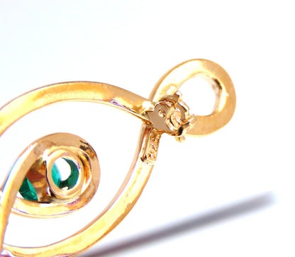 Natural Trilliant Diamond Emerald Infinity Pin 14kt *v