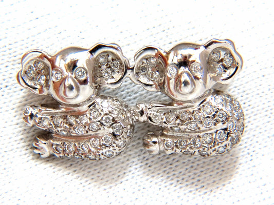 .80ct diamonds "Maki Specie Panda" brooch pin 18kt fertile charm *v