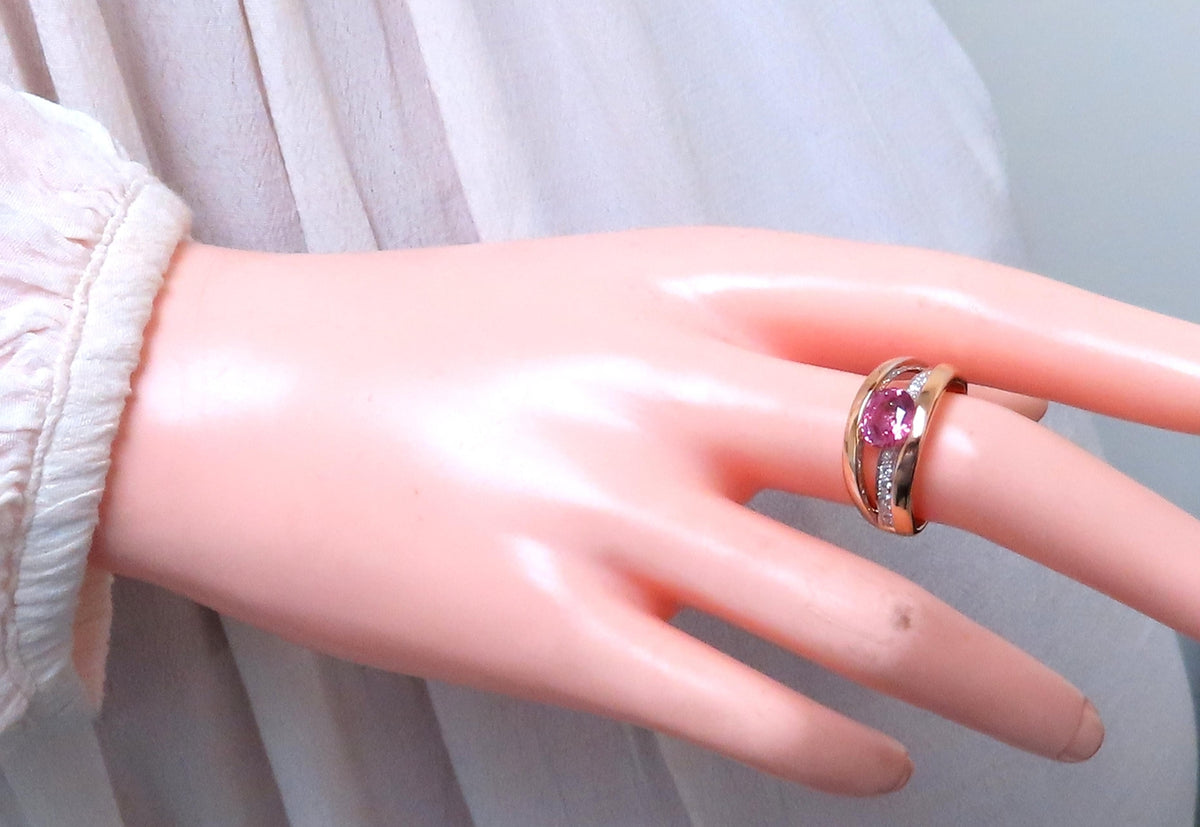 GIA Certified 1.74ct Natural No Heat Pink Sapphire Ring 18kt Gold 12411 *v