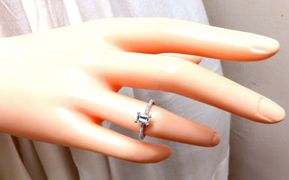 GIA Certified .54ct Natural Emerald Cut diamond ring 18kt gold *v
