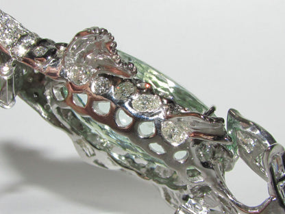 GIA 57.37CT NATURAL GREEN BERYL FISH BROOCH PENDANT 18kt *v