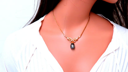 11.8mm Natural South Sea Pearl Dangle Necklace 14kt 12405 *V